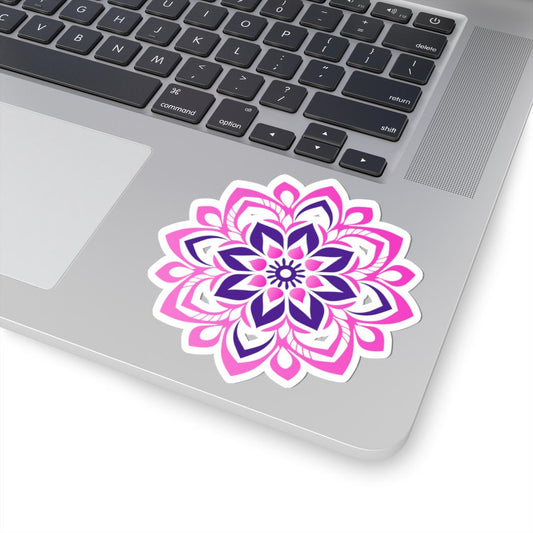 Pink Purple Mandala Sticker: Floral Symmetry Vinyl Decal