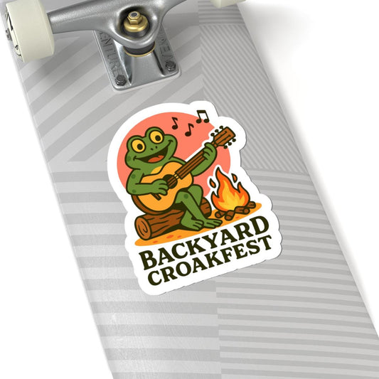 Guitar Frog Sticker | Backyard Croakfest Vinyl Decal