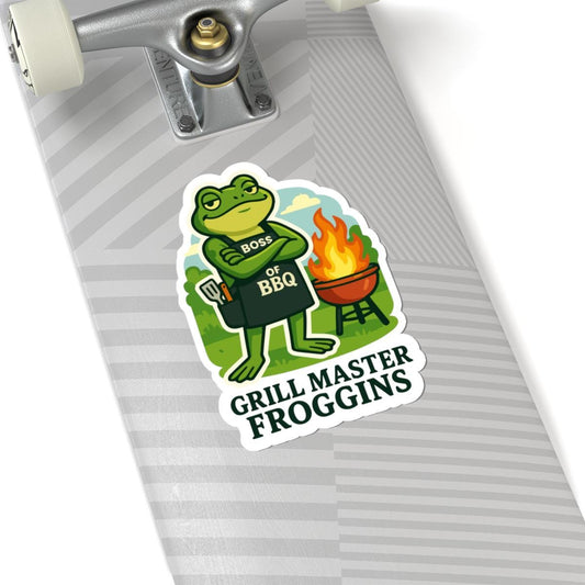 Grill Master Frog Sticker | Funny BBQ Boss Vinyl Decal