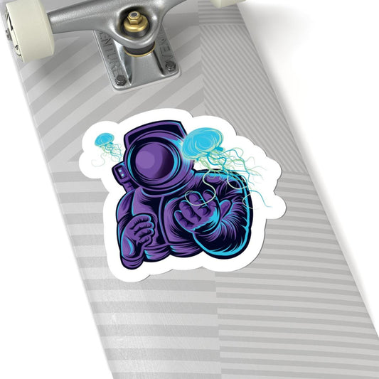 Astronaut Jellyfish Vinyl Sticker | Sci-Fi Space Art Decal
