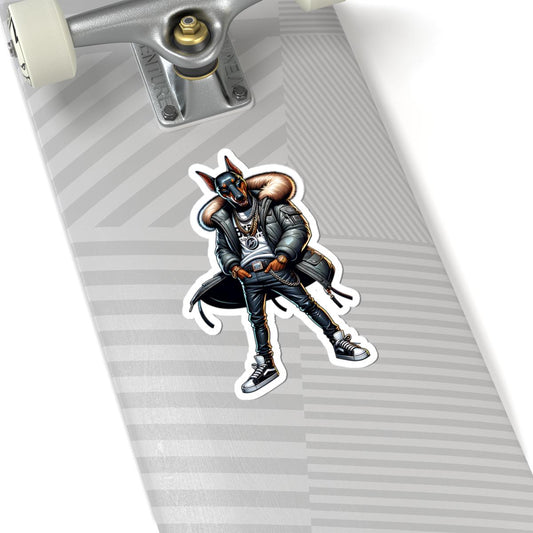 Doberman Streetwear Sticker: Urban Dog Art, Luxury Designer Style