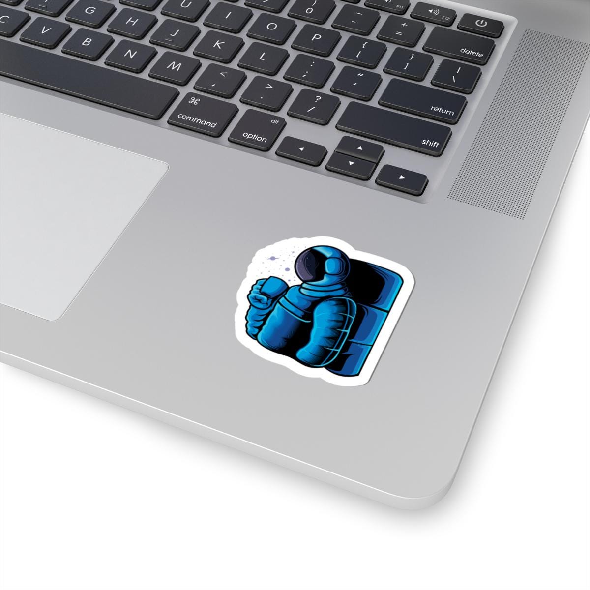 ColorFlow | Astronaut Coffee Sticker | Drinking Coffee in Space Vinyl Decal | Cosmic Morning Astronaut Art | Galaxy Mug Sticker