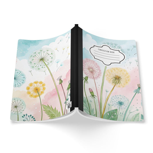 ColorFlow | Pastel Dandelion Composition Notebook College Ruled Journal for Students Professionals Writing Journaling
