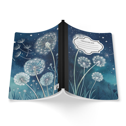 ColorFlow | Midnight Dandelion Composition Notebook College Ruled Journal for Students Professionals and Writers