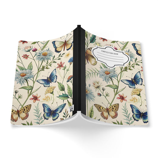 ColorFlow | Butterfly Meadow Composition Notebook Floral Journal Aesthetic Writing Book for School Office or Gift