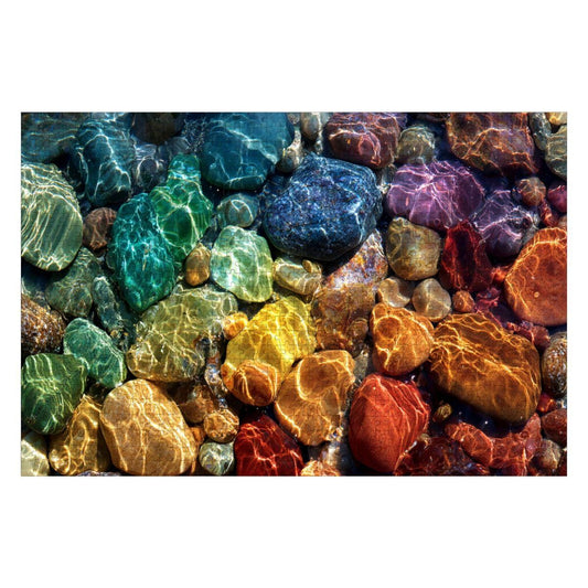 ColorFlow | Wooden Jigsaw Puzzle | Rainbow River Stones Art Wood Puzzle for Adults and Kids | Relaxing Puzzle