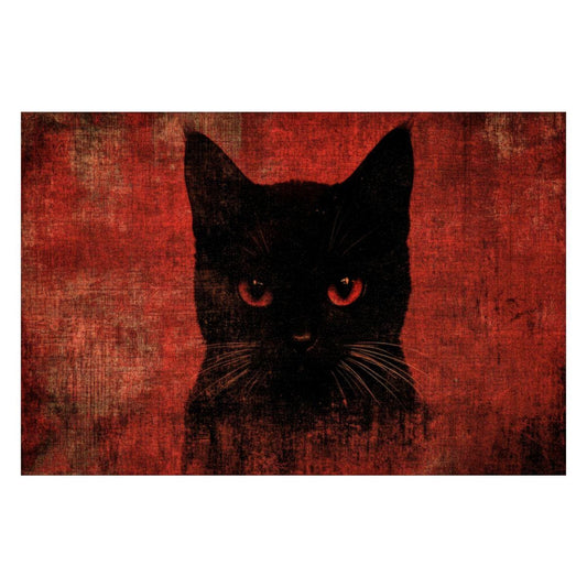 ColorFlow | Wooden Jigsaw Puzzle | Black Cat Red Art Wood Puzzle for Adults and Kids | Relaxing Puzzle Gift