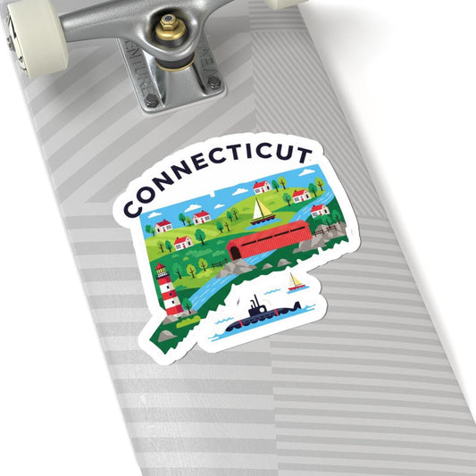 ColorFlow | Connecticut Vinyl Sticker | Durable Waterproof State Decal | Made in USA | Cute Art | Laptop Water Bottle