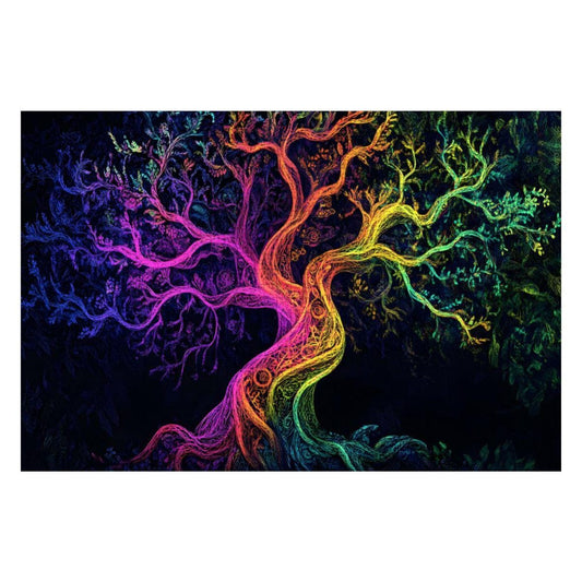 Rainbow Tree of Life Wooden Jigsaw Puzzle: Mystical Art
