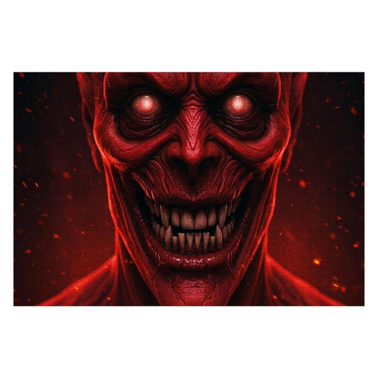 ColorFlow | Creepy Demon Puzzle in Fiery Horror Style | Scary Art Jigsaw for Adults | Haunted Gothic Wooden Jigsaw Puzzle