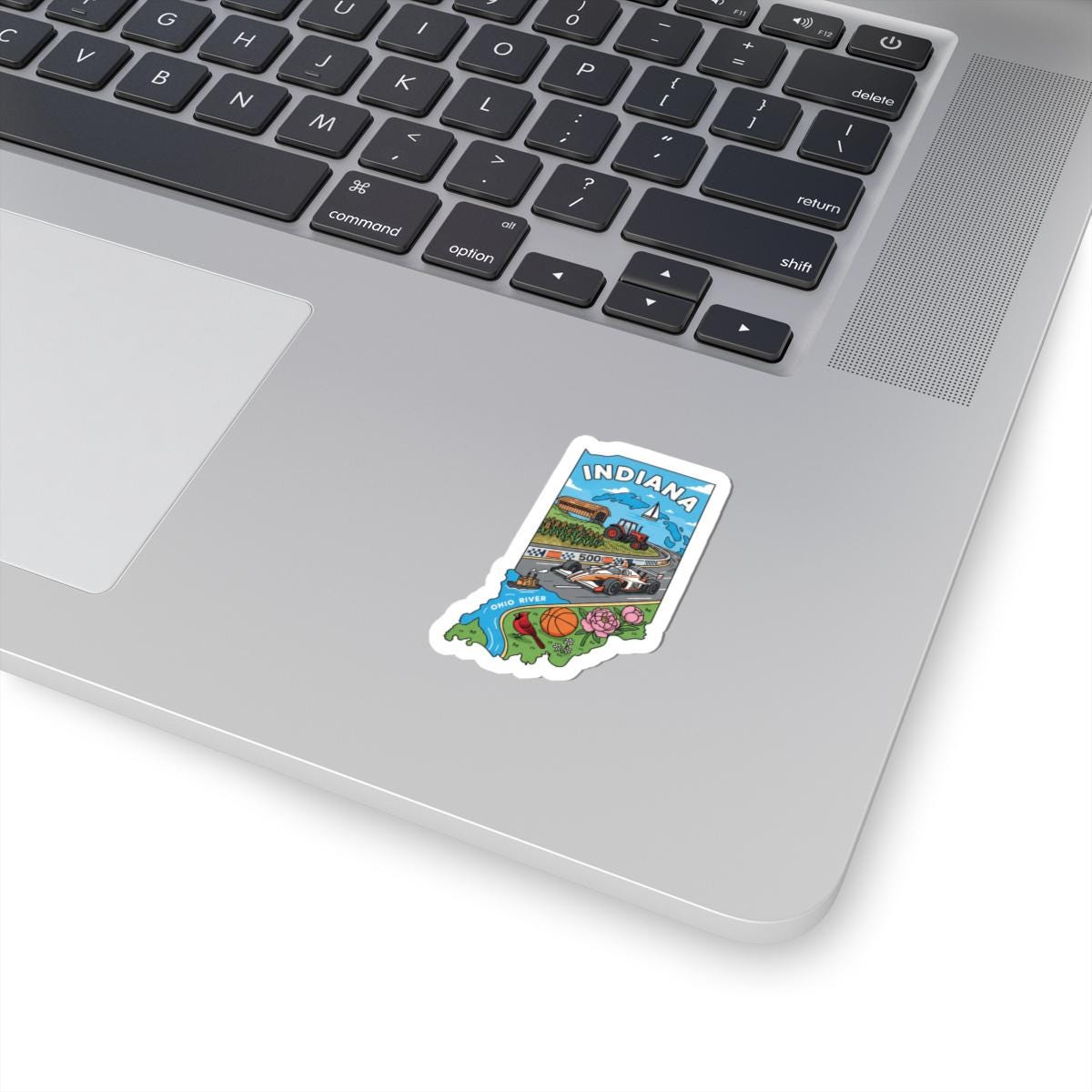 ColorFlow | Indiana Vinyl Sticker | State Decal | Waterproof Durable | Made in USA | Indy 500 Art | Laptop Water Bottle
