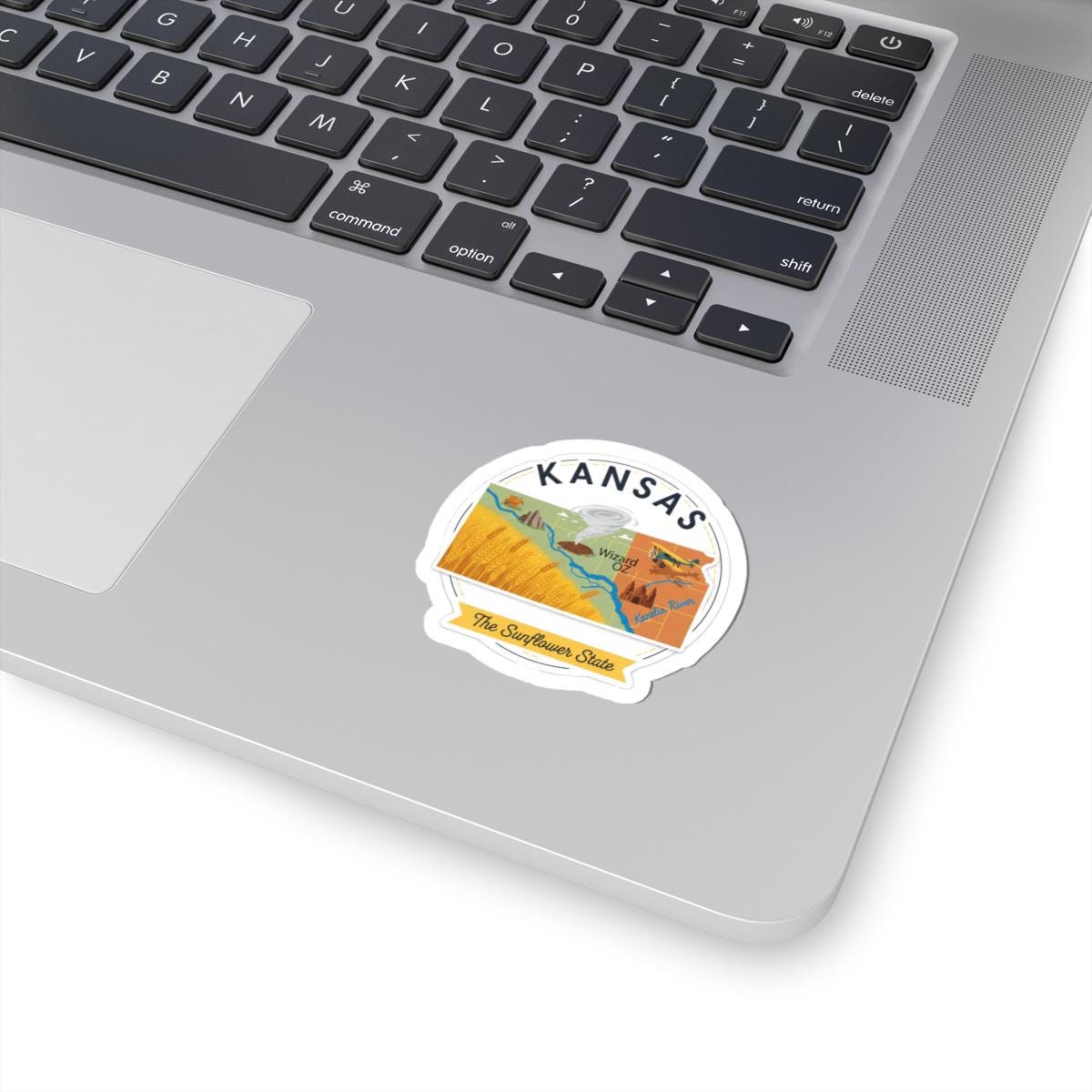 ColorFlow | Kansas Vinyl Sticker | Sunflower State Decal | Waterproof Durable | Made in USA | Wizard Oz Art | Laptop Water Bottle