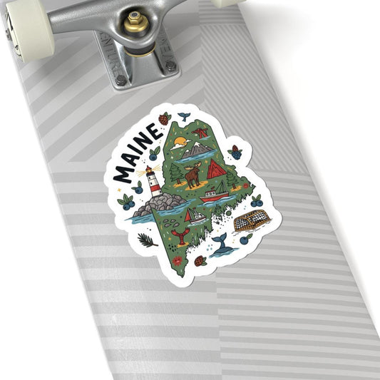 ColorFlow | Maine Vinyl Sticker | Waterproof Durable State Decal | Made in USA | Lobster Lighthouse | Laptop Water Bottle