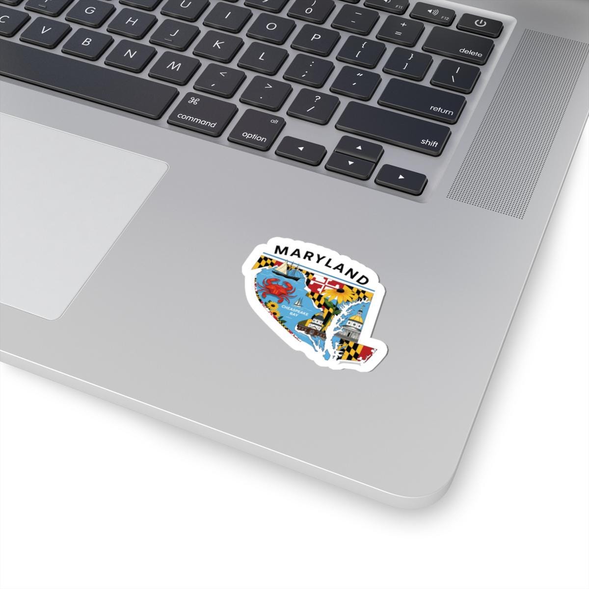 ColorFlow | Maryland Vinyl Sticker | Chesapeake Bay State Decal | Waterproof Durable | Made in USA | Crab Art | Laptop Water Bottle