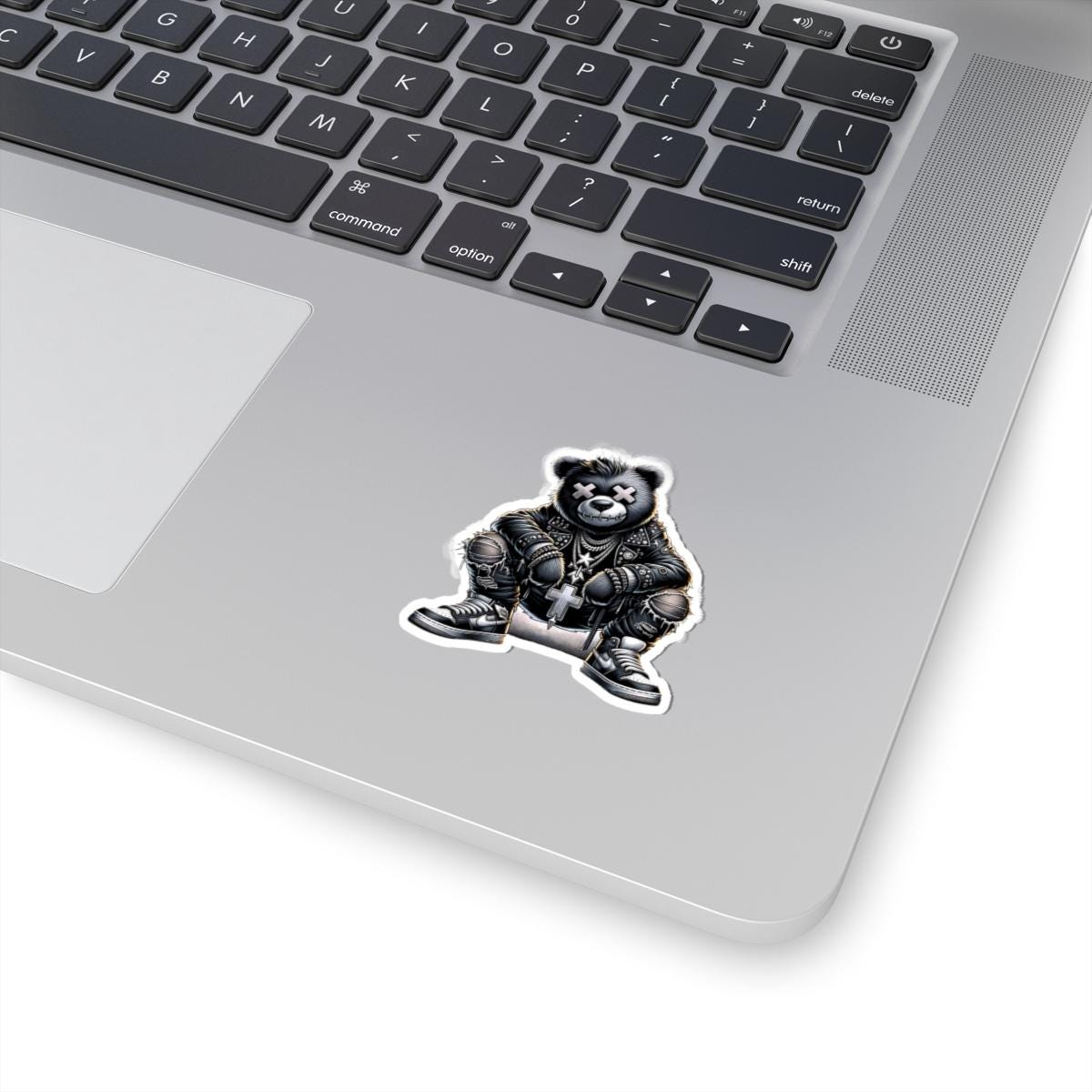 Gothic Punk Bear Vinyl Sticker: Waterproof Streetwear Decal