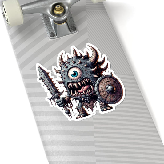Spiked Cyclops Warrior Vinyl Sticker: Fantasy Art Decal