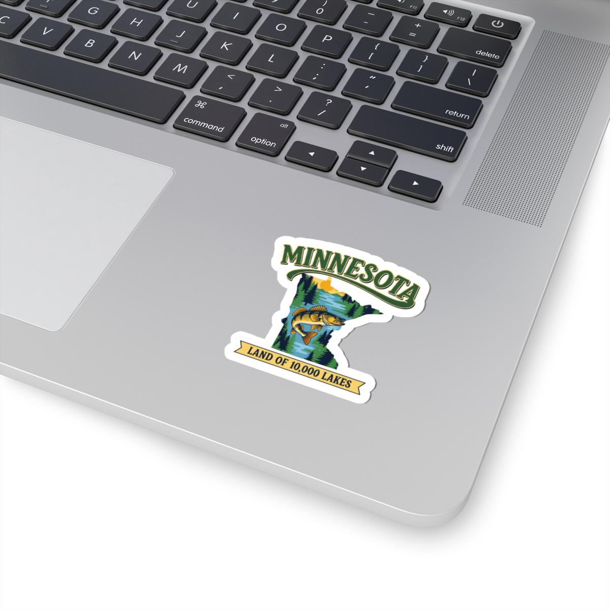 ColorFlow | Minnesota Vinyl Sticker | Land of 10000 Lakes Decal | Waterproof Durable | Made in USA | Fishing Art | Laptop Water Bottle