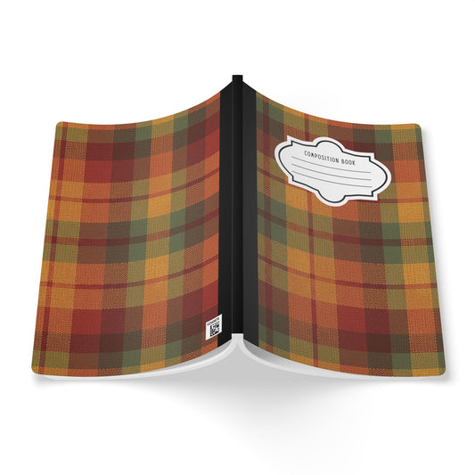 ColorFlow | Rustic Plaid Composition Notebook College Ruled Journal for Students Autumn Writing and Journaling