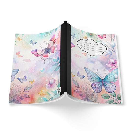 ColorFlow | Butterfly Garden Composition Notebook Aesthetic Journal Pastel Writing Book for School Office or Gifts