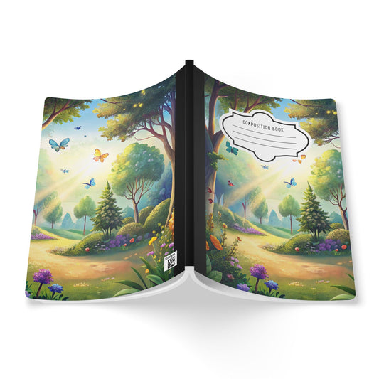 ColorFlow | Sunlit Butterfly Meadow Composition Notebook Journal with Floral Design College Ruled Writing Book