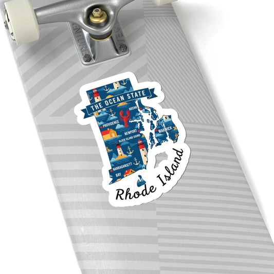 ColorFlow | Rhode Island Vinyl Sticker Pack | The Ocean State Art Lighthouses Lobster | Waterproof Glossy Matte Holographic