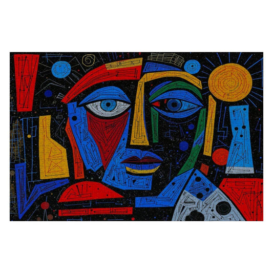 Picasso Inspired Wooden Jigsaw Puzzle - ColorFlow Prism Dreamscape