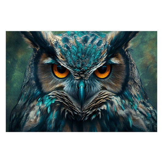 ColorFlow | Wooden Jigsaw Puzzle | Majestic Owl Art Wood Puzzle for Adults and Kids | Relaxing Puzzle Gift Decor