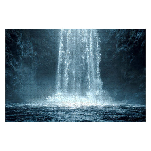 ColorFlow | Wooden Jigsaw Puzzle | Waterfall Serenity Art Wood Puzzle for Adults and Kids | Relaxing Puzzle Gift