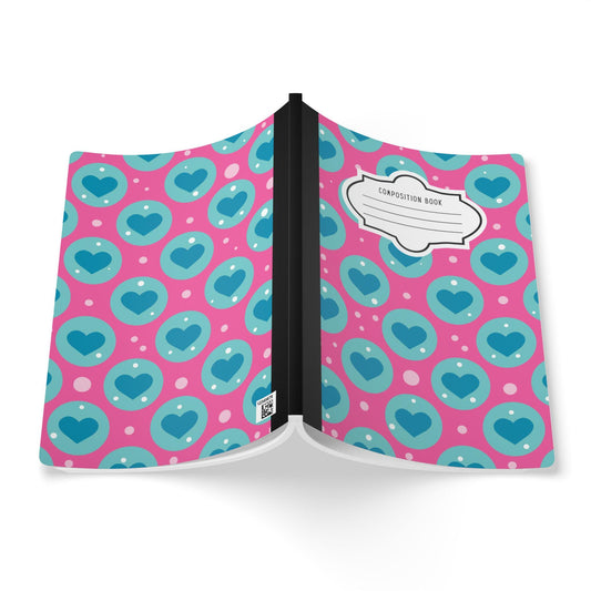 ColorFlow | Cute Blue Heart Notebook for Writing Journaling School and Creative Gift Ideas