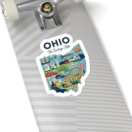 ColorFlow | Ohio Vinyl Sticker Pack | The Buckeye State Art | Waterproof Glossy Matte Holographic | Multiple Sizes