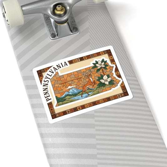 ColorFlow | Pennsylvania Vinyl Sticker Pack | State Art Deer Mountain Laurel | Waterproof Glossy Matte Holographic
