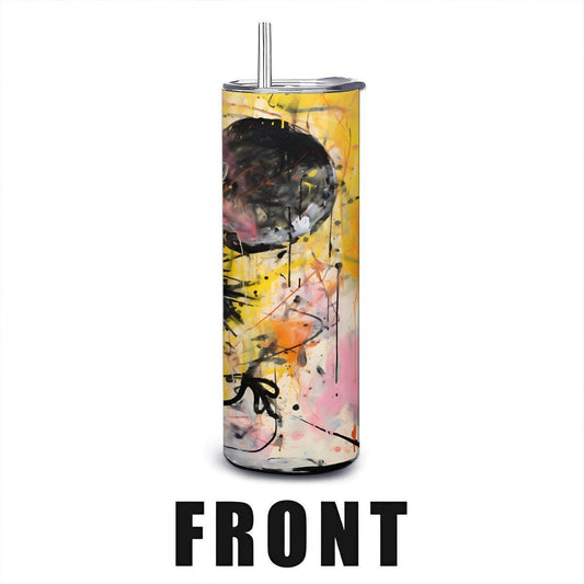 ColorFlow | Happy Doodle Mouse Art Tumbler | 20oz Stainless Steel Travel Cup | Funny Cartoon Coffee Mug | Whimsical Gift Idea