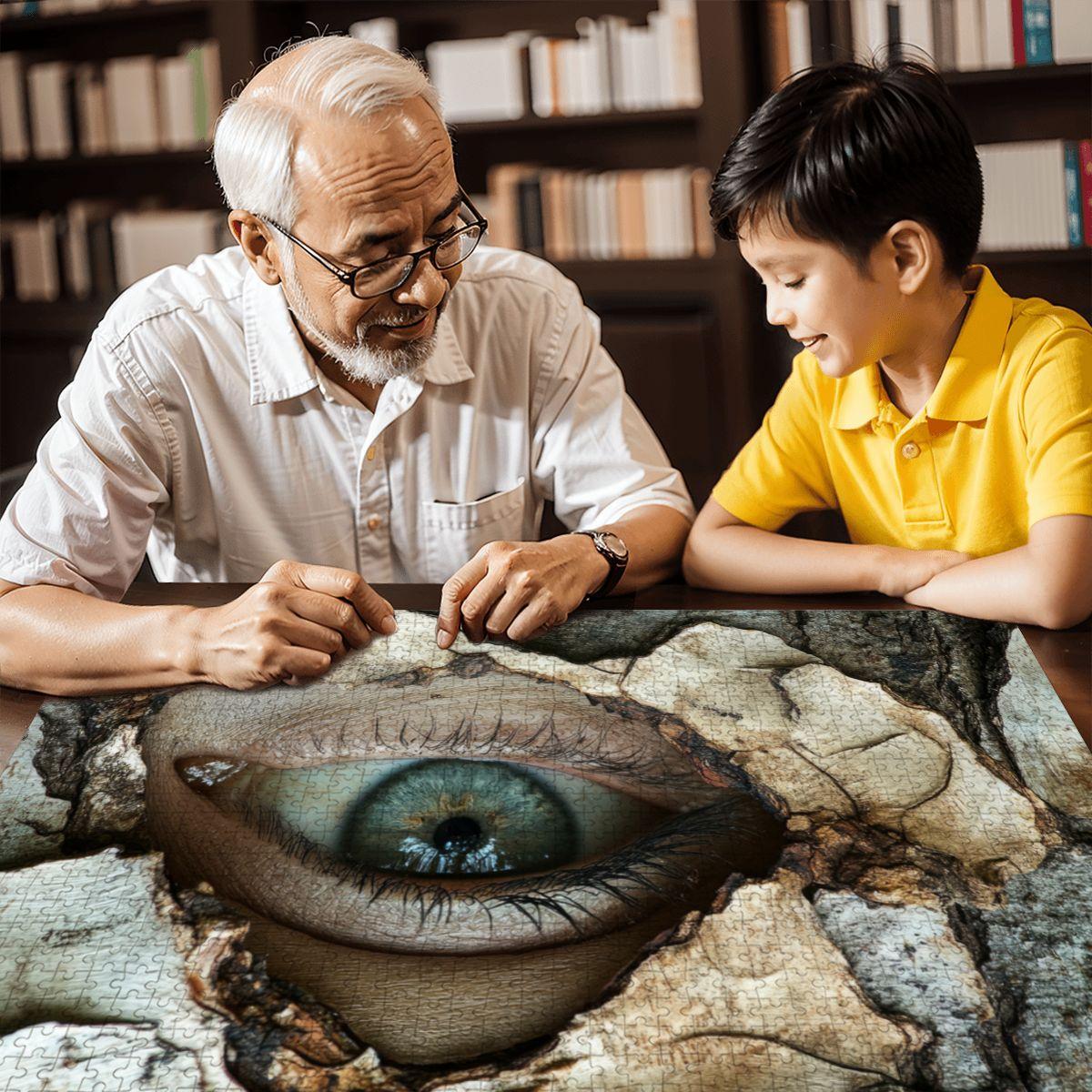 Surreal Tree Eye Wooden Jigsaw Puzzle | Unique Art Decor Gift