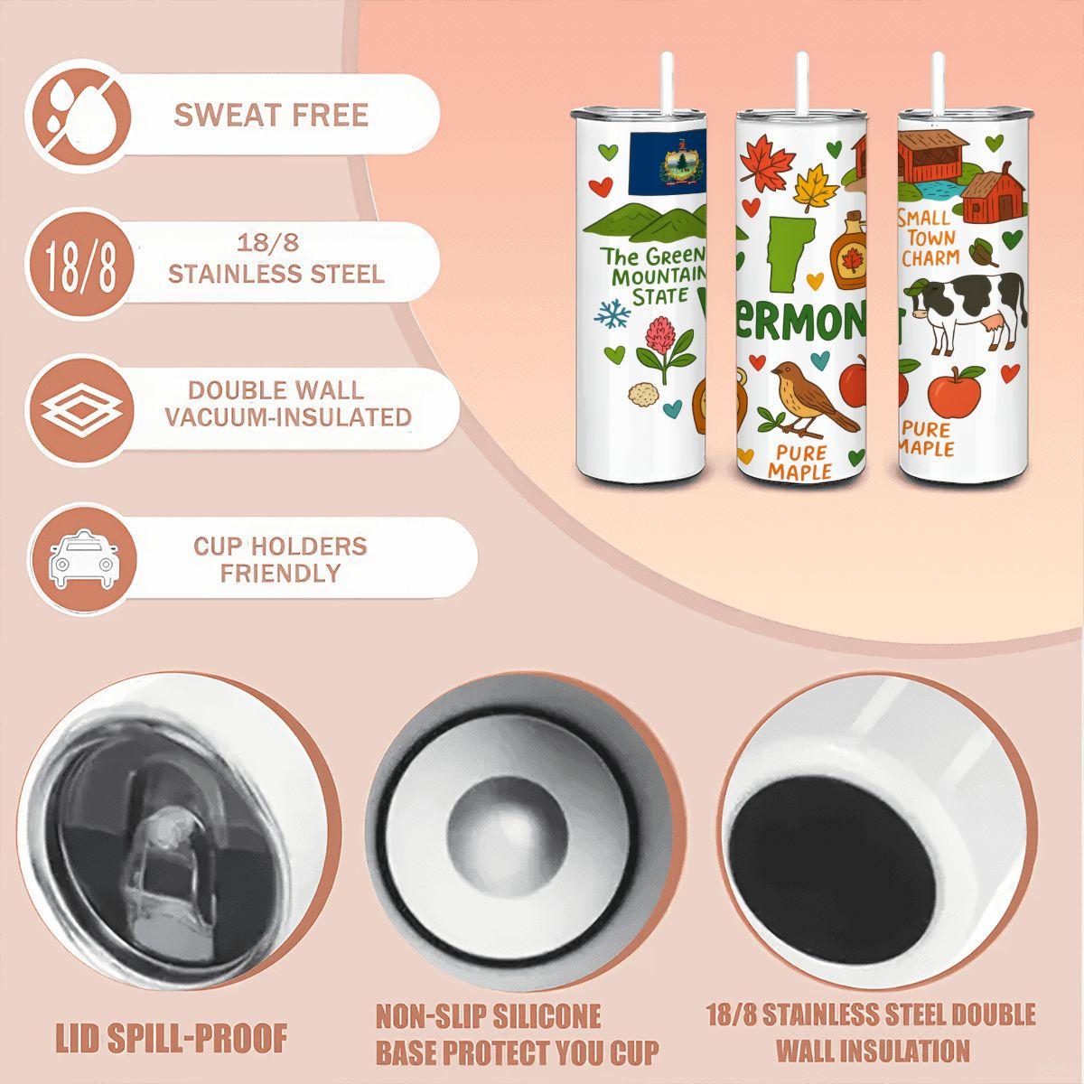 Vermont Travel Tumbler | Green Mountain Maple Syrup Design