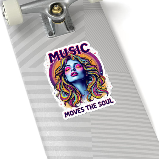 ColorFlow | Music Moves the Soul Vinyl Sticker | Artistic Waterproof Decal for Laptops Water Bottles Journals and More