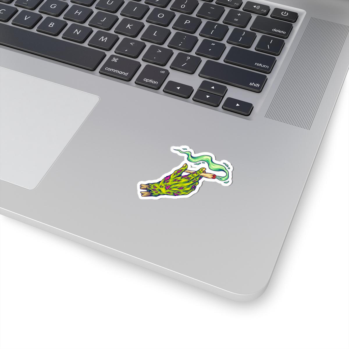 ColorFlow | Zombie Hand Smoking Vinyl Sticker for Water Bottles Laptops Cars | Trippy Cannabis Art Waterproof Decal