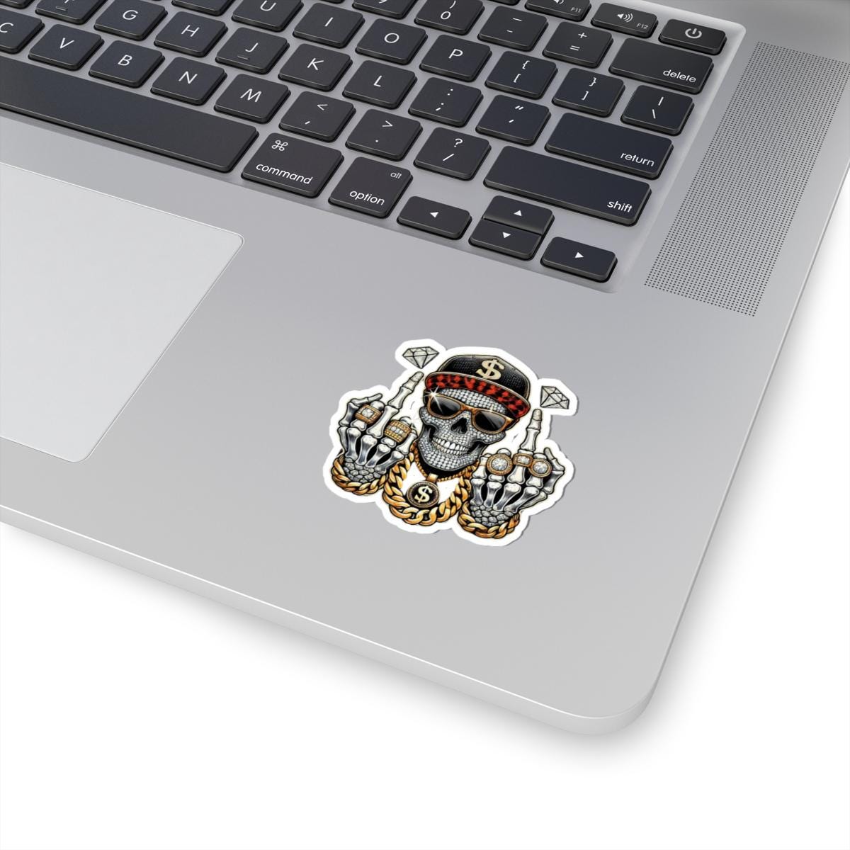ColorFlow | Bling Skull Urban Vinyl Sticker for Water Bottles Laptops Cars | Hip Hop Diamond Art Waterproof Decal