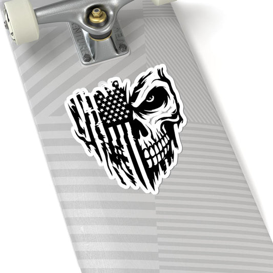 ColorFlow | American Flag Skull Vinyl Sticker for Water Bottles Laptops Cars | Patriotic Skull Art Waterproof Decal