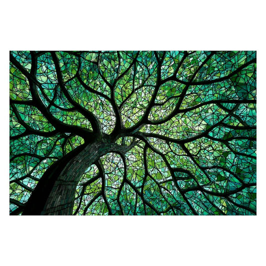 ColorFlow | Stained Glass Tree Wooden Jigsaw Puzzle | Nature Art Puzzle for Adults and Kids | Unique Gift Vibrant Home Decor