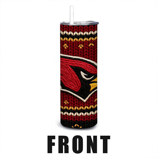 ColorFlow | Arizona Cardinals Inspired Seamless Sweater 20oz Skinny Tumbler with Straw