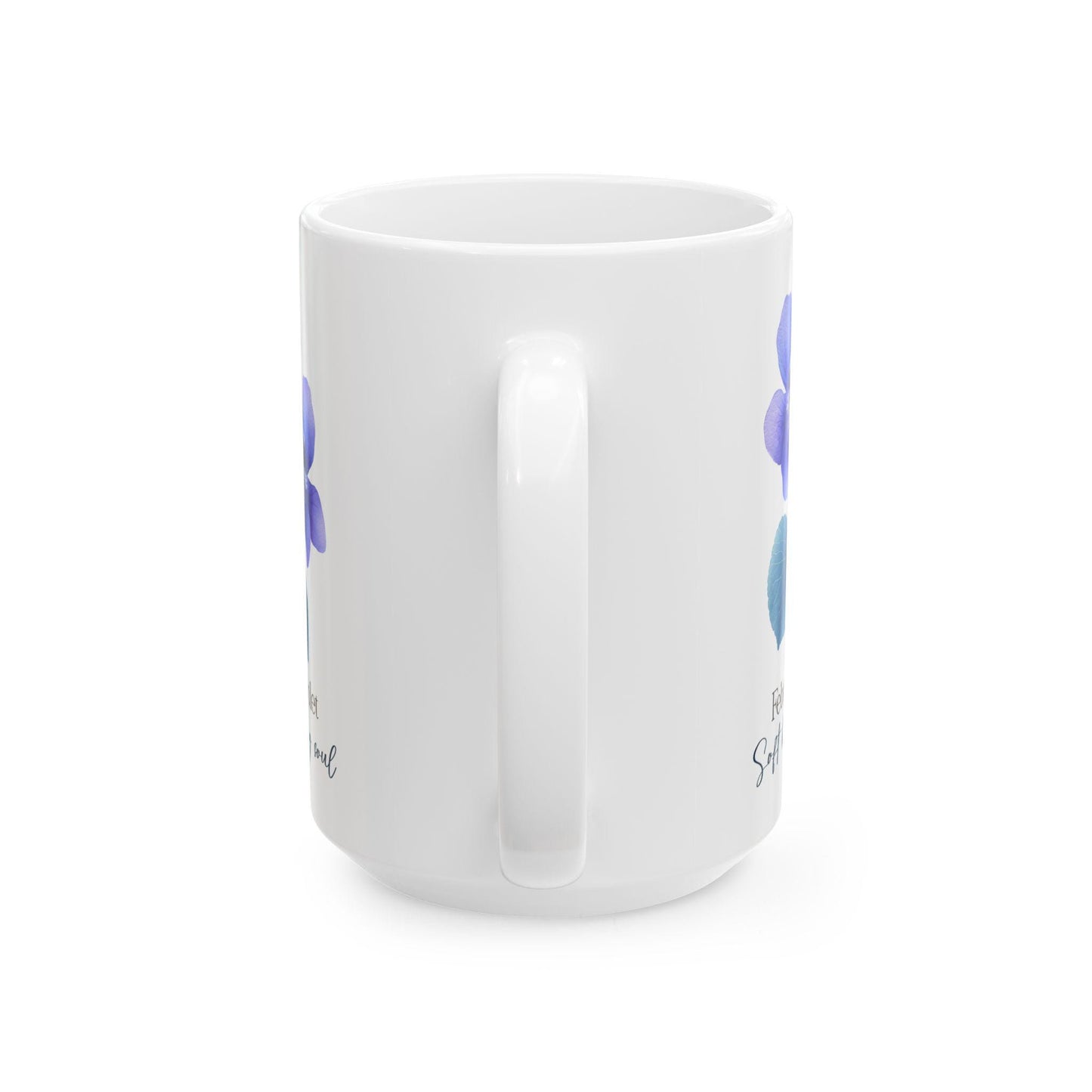 February Violet Birth Flower Mug | 15oz Ceramic Coffee Cup