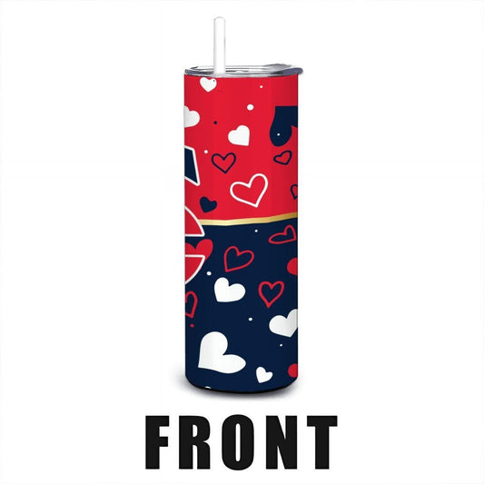 ColorFlow | Minnesota Inspired Twins Hearts Straight Tumbler 20oz Stainless Steel Gift Optional Personalization