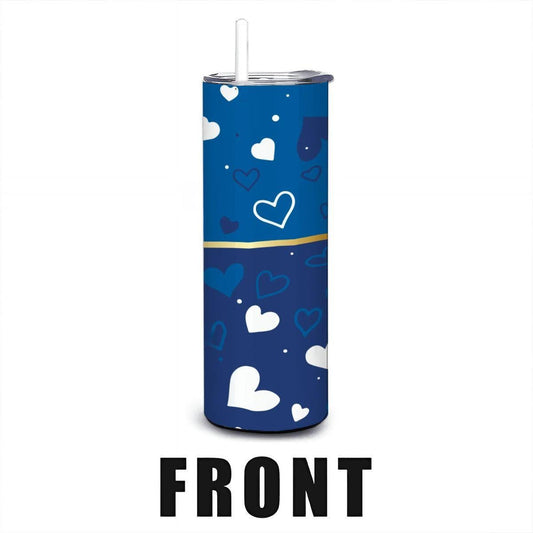 ColorFlow | Los Angeles Inspired Dodgers Hearts Straight Tumbler 20oz Stainless Steel Gift Optional Personalization