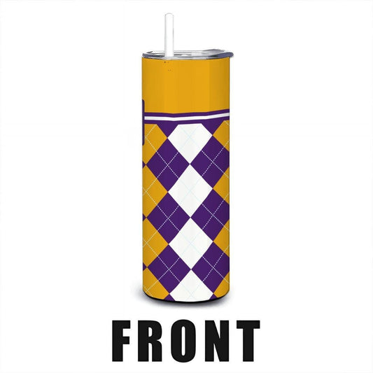 ColorFlow | Alcorn State Inspired Braves Argyle Straight Tumbler 20oz Stainless Steel Drinkware Optional Personalization