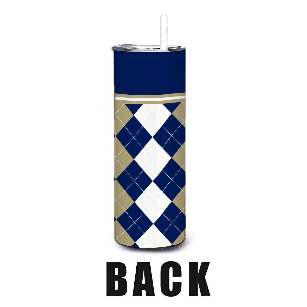 ColorFlow | Navy Midshipmen Inspired 20oz Straight Tumbler | Blue Gold Military Pride | Personalization Optional