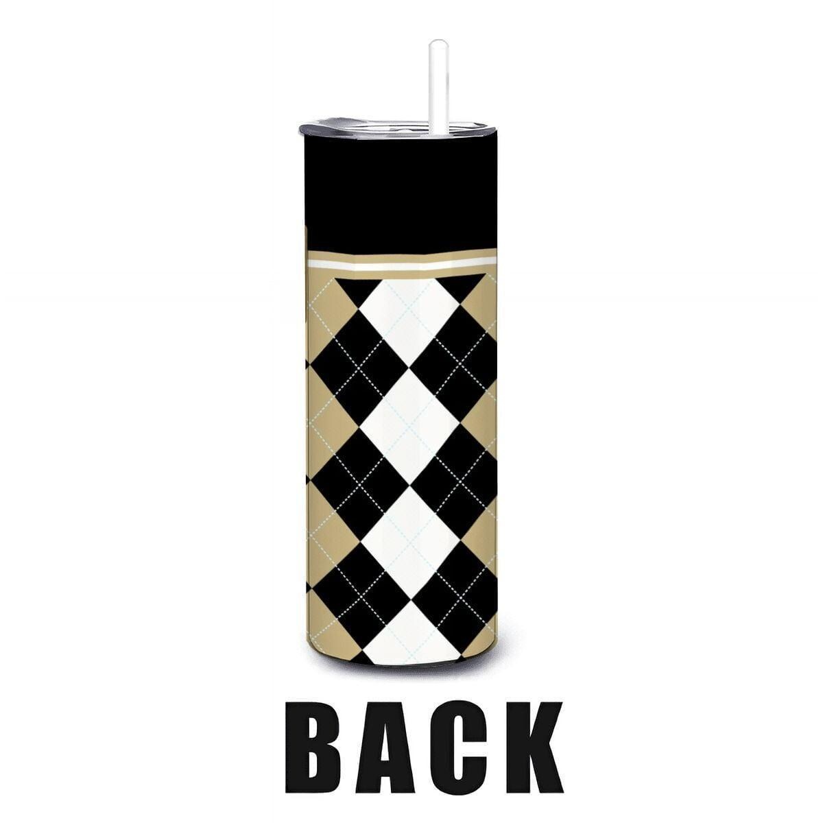 ColorFlow | Wake Forest Demon Deacons Inspired 20oz Straight Stainless Tumbler | Black Gold Collegiate Style | Personalization Optional