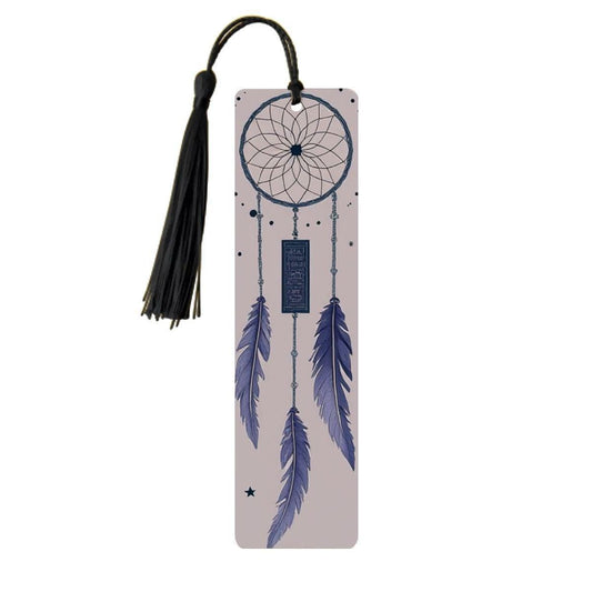 ColorFlow | Boho Dreamcatcher Feathers Metal Bookmark Spiritual Bohemian Reading Gift | Optional Personalization