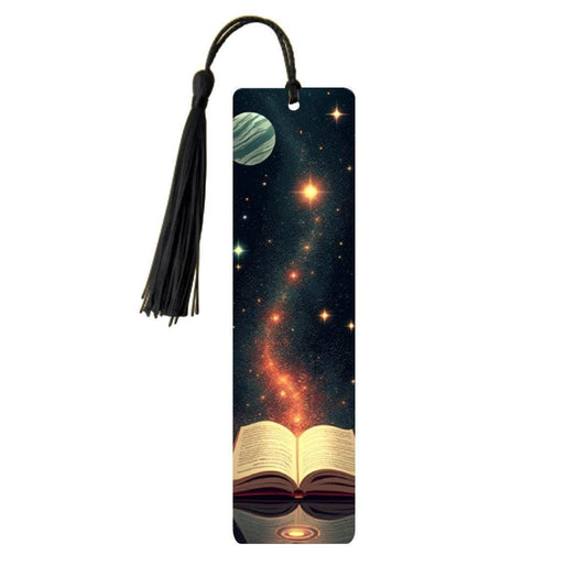 ColorFlow | Cosmic Galaxy Book Metal Bookmark Celestial Space Art Reading Lover Gift | Optional Personalization
