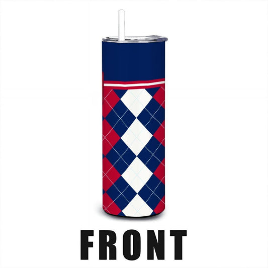 ColorFlow | Arizona Wildcats Inspired 20oz Straight Tumbler | Red Blue Diamond Pattern | Personalization Optional