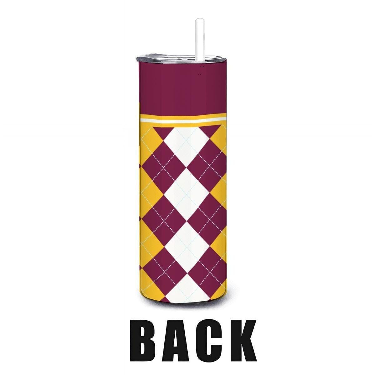 ColorFlow | Arizona State Sun Devils Inspired 20oz Straight Stainless Tumbler | Maroon Gold Power Look | Personalization Optional